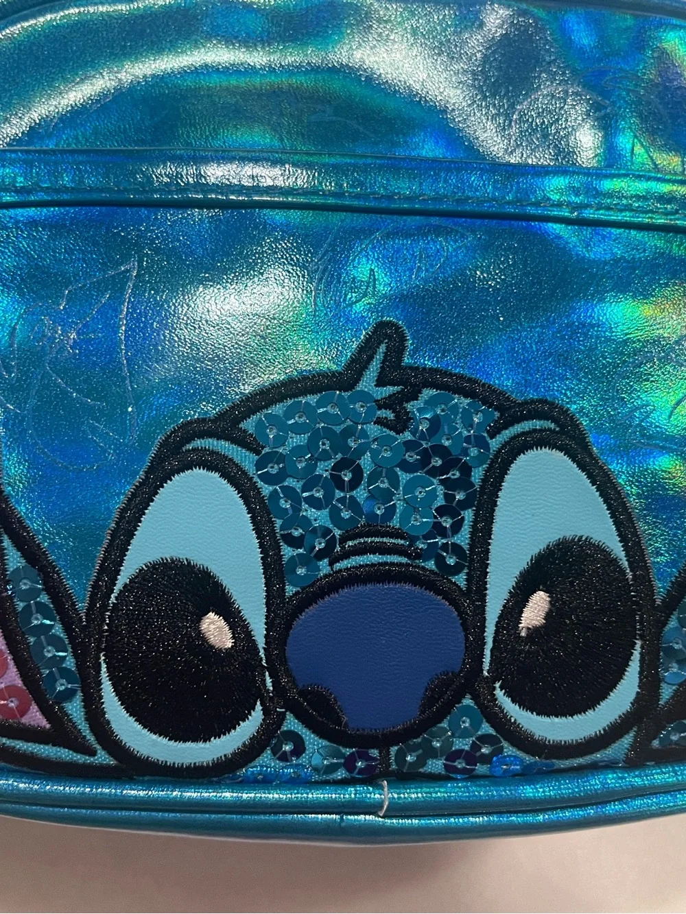 Stitch Disney Teal Stitch Crossbody Bag with Purple Sequin Ears